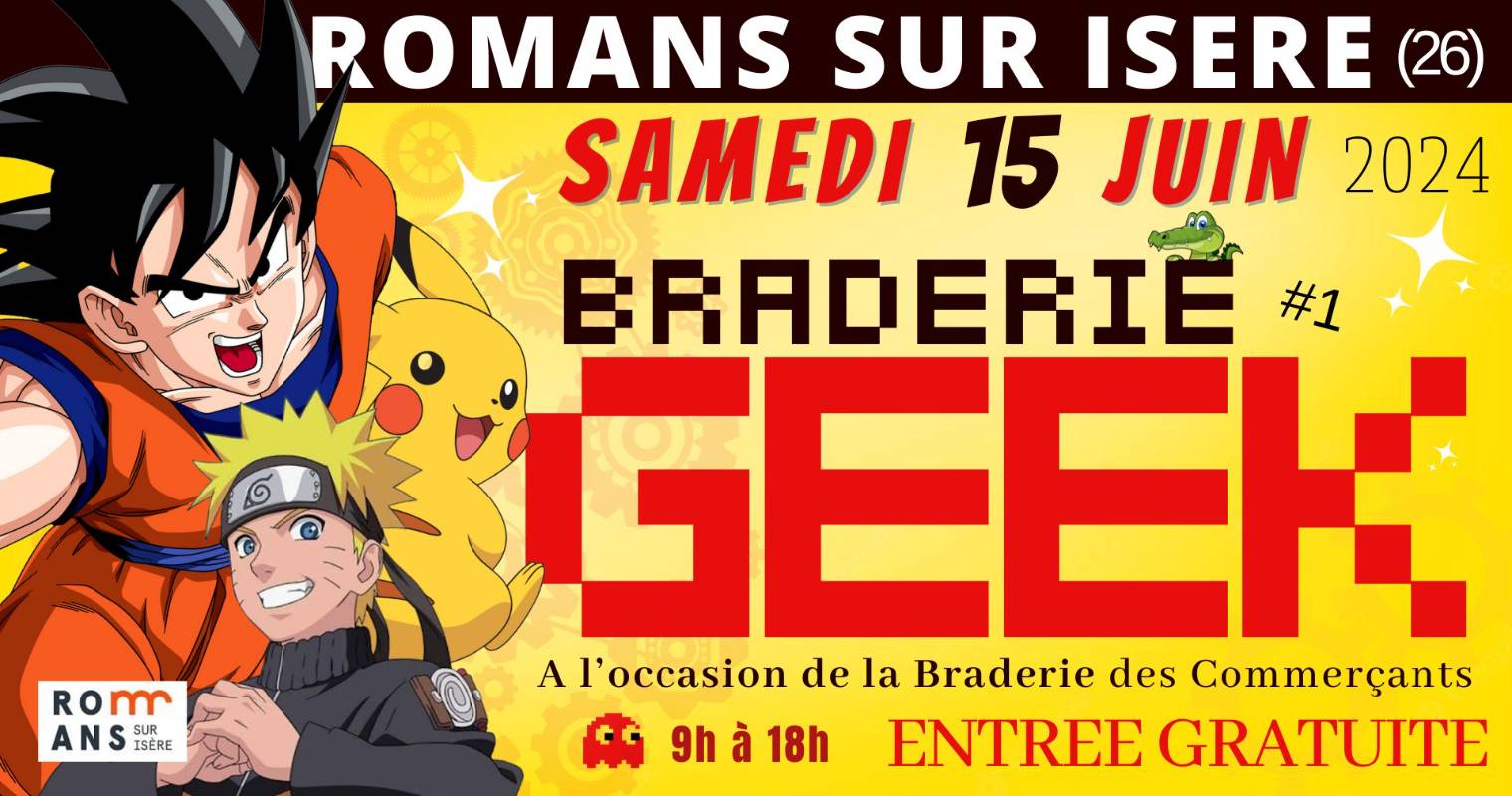 Affiche Braderie du Geek - Romans sur Isère