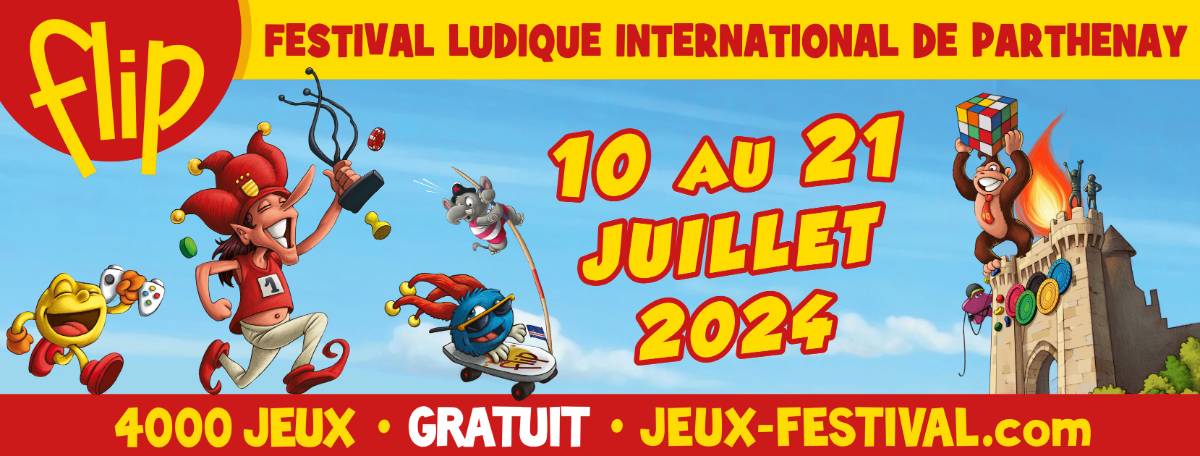 Affiche FLIP 2024 - 38ème édition du Festival Ludique International de Parthenay